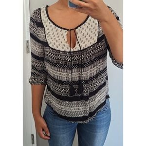 Black and white blouse